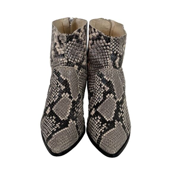 Steve Madden Revolve Cafe Natural Snake Leather Ankle Booties Leather 6 Western - Picture 3 of 10